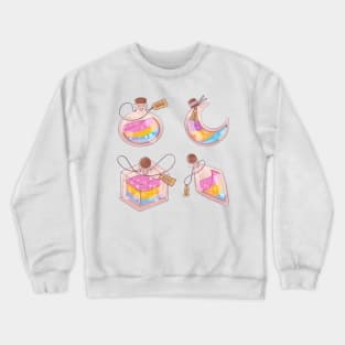 Pan sexual LGBT potions sticker set of four Crewneck Sweatshirt